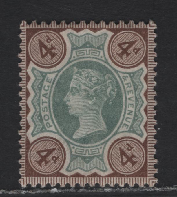 Lot 172 Great Britain SG#205 4d Dull Green & Purple Queen Victoria, 1887-1901 Jubilee Issue, A VFOG Single