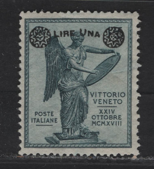 Lot 210 Italy SC#173a 1l on 15c Slate Green 'Victory', 1924 Surcharged Victory Issue, A VFOG Single, Perf 14x13.5