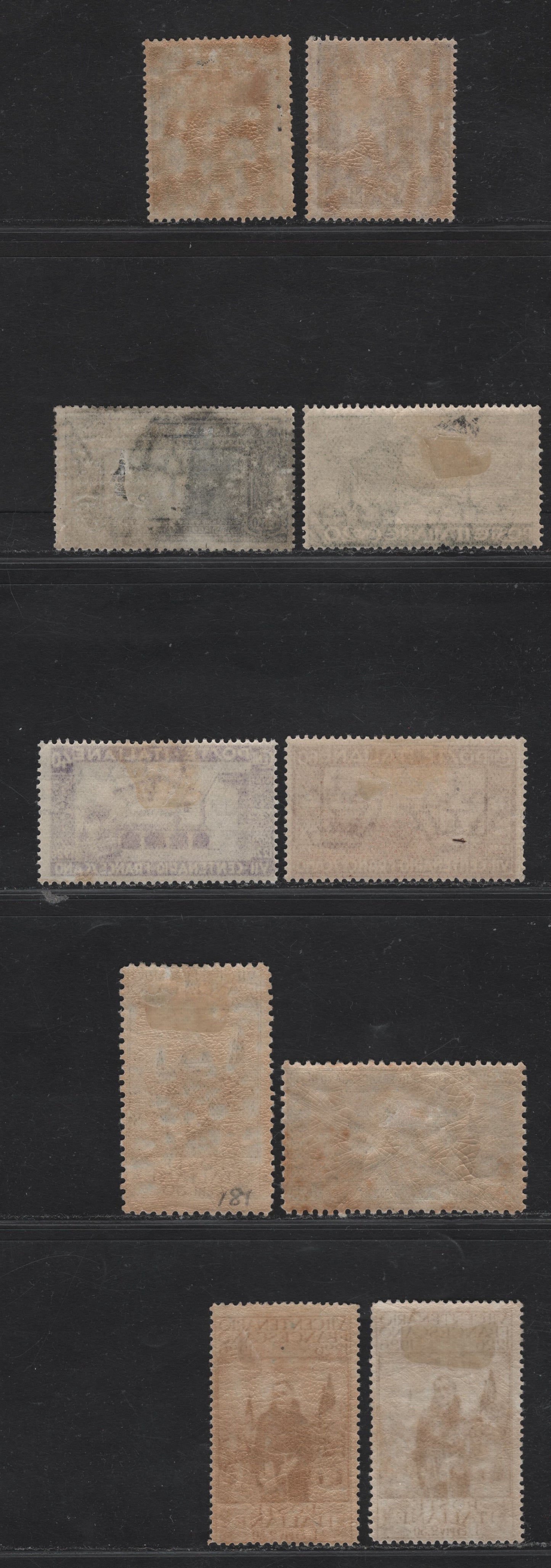 Lot 213 Italy SC#159-160, 167, 178-183 10c - 5l+2.5l Dark Green - Dark Brown Emblem of New Govt - St Francis, 1923-1926 March on Rome - St Francis of Assissi Issues, 10 FOG Singles, #167 Has Disturbed Gum