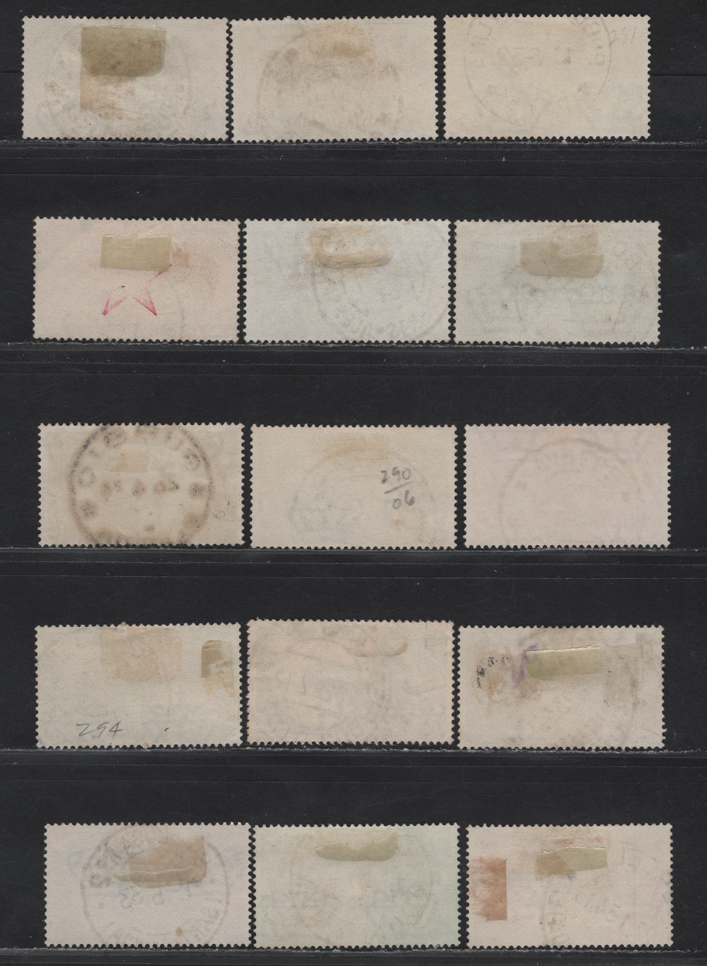 Lot 236 Italy SC#280-284, 286, 290-291, 293-294, 297, 299-302 10c - 1.75l Gray Black - Orange View of Caprera - Flag, 1932 Garibaldi - March on Rome Issues, 15 Very Fine Used Singles, Cancels With Dates, All Within 1-2 Years Of Issue, 2 Shades Of #301.