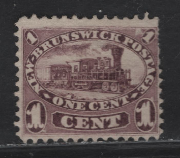 Lot 58 (C) New Brunswick #6a 1c Pale Brown Violet Locomotive, 1860 Cents Issue, A Good Unused Single, Cents-E Paper, Perf 11.75x12, Short Perfs UL, VF Centering.