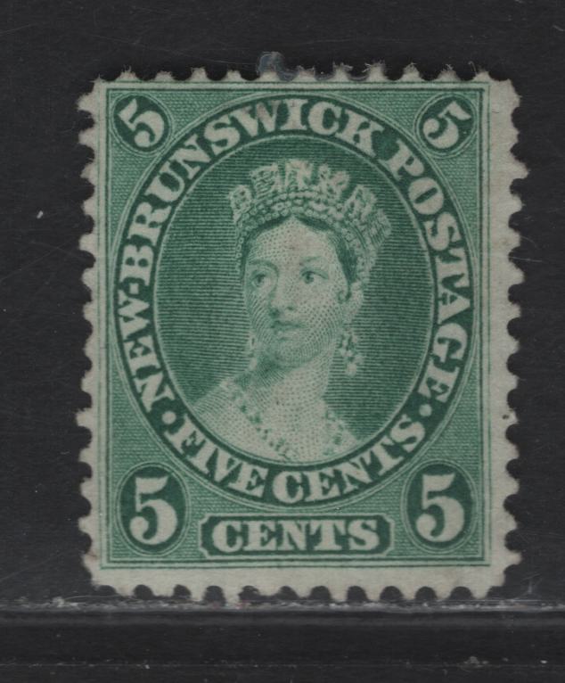 Lot 63 (C) New Brunswick #8a 5c Blue Green & Violet Queen Victoria, 1860 Cents Issue, A Fine Unused Single, Perf 11.75, Cents-A Paper