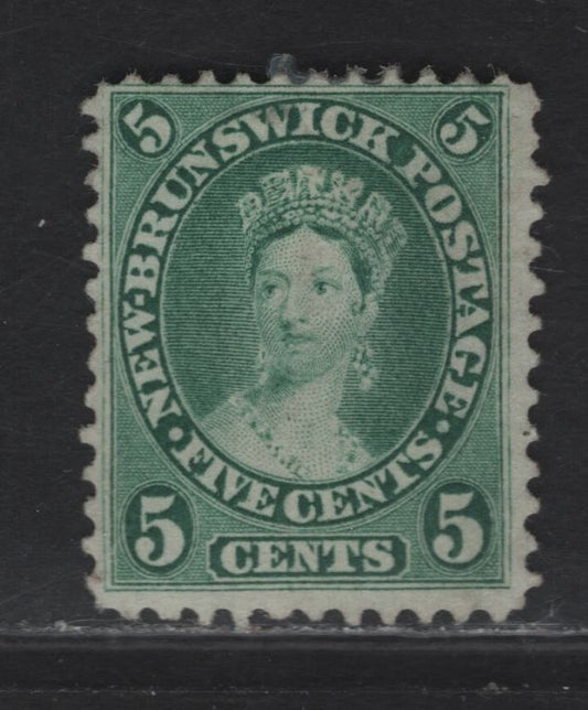 Lot 63 (C) New Brunswick #8a 5c Blue Green & Violet Queen Victoria, 1860 Cents Issue, A Fine Unused Single, Perf 11.75, Cents-A Paper