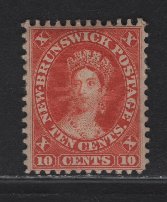 Lot 64 (C) New Brunswick #9 10c Dull Vermillion Queen Victoria, 1860 Cents Issue, A VFOG Single, Perf 12x11.75, Paper Cents-N