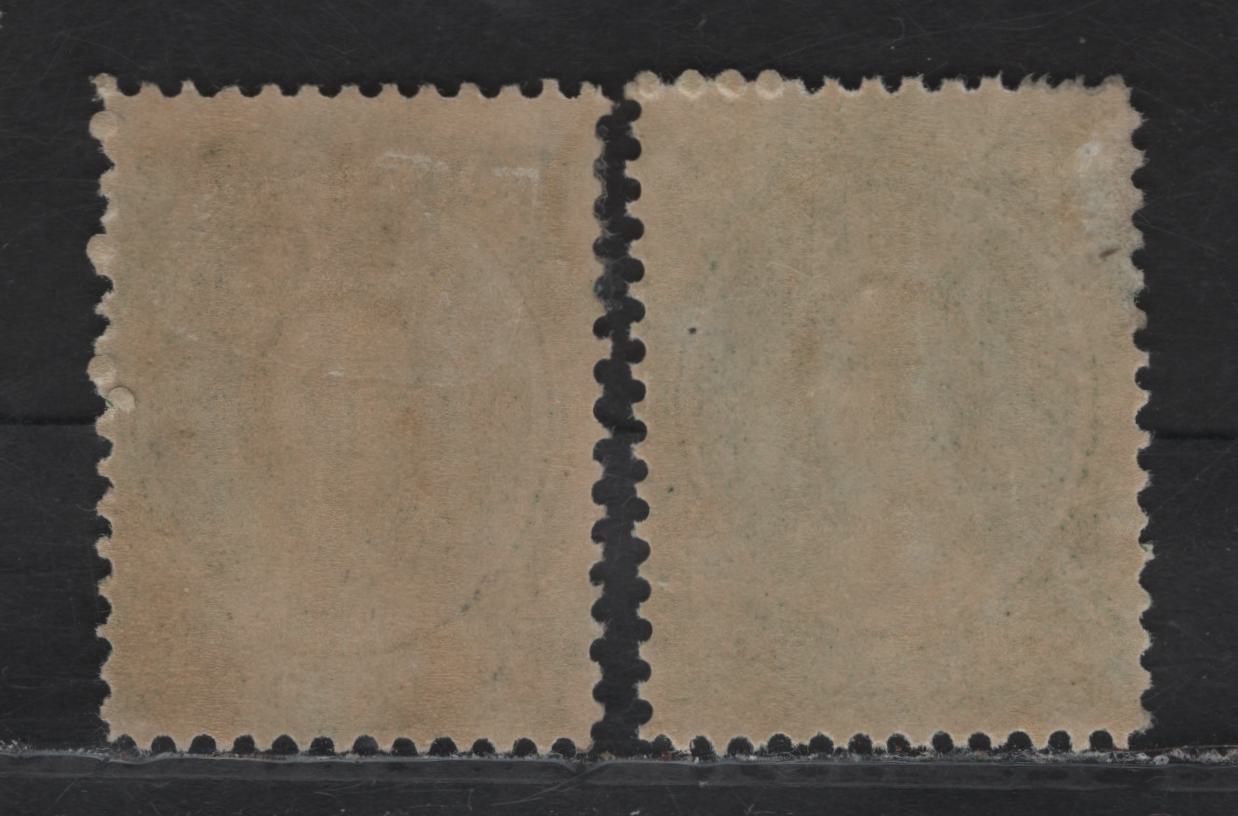 Lot 71 (C) Nova Scotia #11 8.5c Green Queen Victoria, 1860-1863 Cents Issue, 2 F/VFOG Singles, Cents-G Paper, Perfs 11.75 & 12x11.75