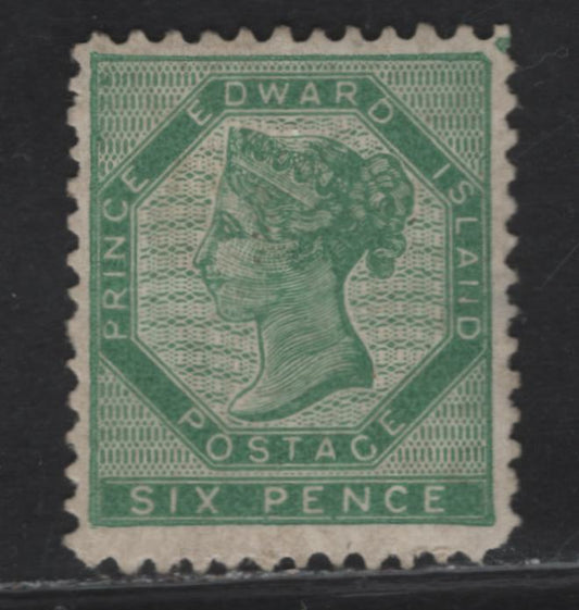 Lot 78 (C) PEI #7a 6d Blue Green Queen Victoria, 1862-1865 2nd Pence Issue, A Very Fine Unused Single, Soft Wove Paper, Perf 11.5x11.5x11.75x12