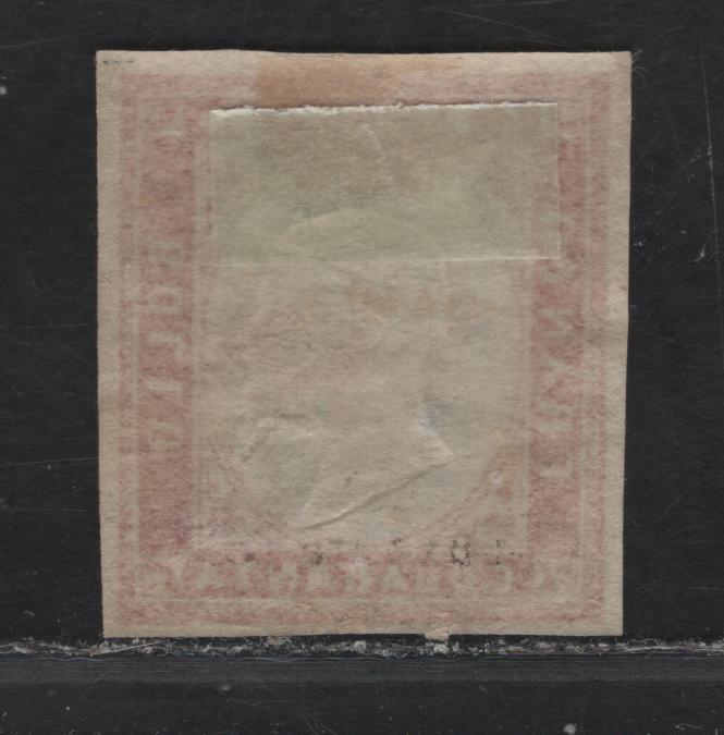 Lot 8 Sardinia SC#13b 40c Carmine Victor Emmanuel II, 1855-1863 Embossed Victor Emmanuel II Issue, A FOG Imperf Single, 4 Clear But Close Margins