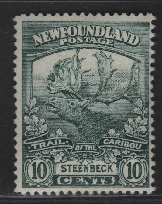 Lot 104 (C) Newfoundland #122 10c Dark Green Steenbeck, 1919 Trail of the Caribou Issue, A FNH Single, Paper WM-L, Line Perf 14.1x14