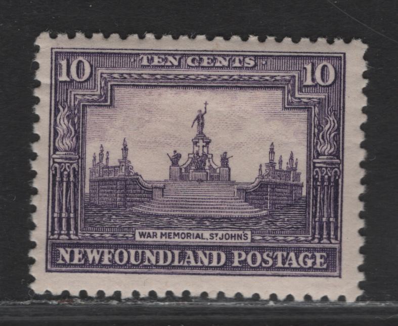 Lot 130 (C) Newfoundland #169 10c Violet War Memorial, 1929-1931 Re-Engraved Pictorial Issue, A VFOG Single, Comb Perf 13.7x13.5
