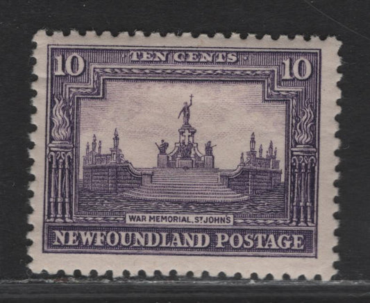 Lot 130 (C) Newfoundland #169 10c Violet War Memorial, 1929-1931 Re-Engraved Pictorial Issue, A VFOG Single, Comb Perf 13.7x13.5