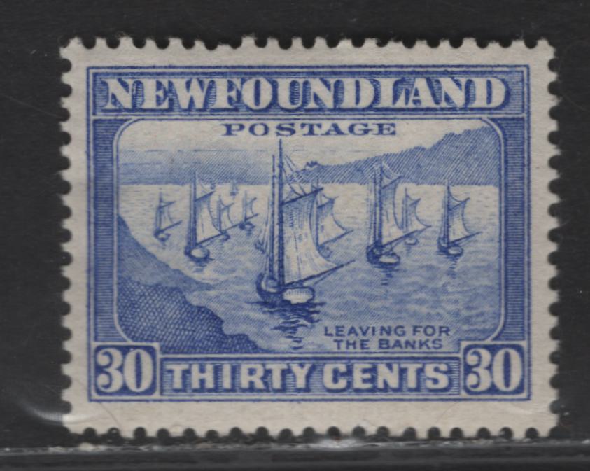Lot 152 (C) Newfoundland #198 30c Ultramarine Fishing Fleet, 1932-1937 Definitive Issue, A VFOG Single, Perf 14.3
