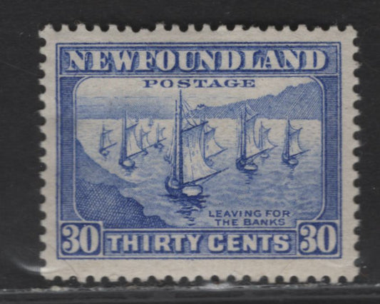 Lot 152 (C) Newfoundland #198 30c Ultramarine Fishing Fleet, 1932-1937 Definitive Issue, A VFOG Single, Perf 14.3