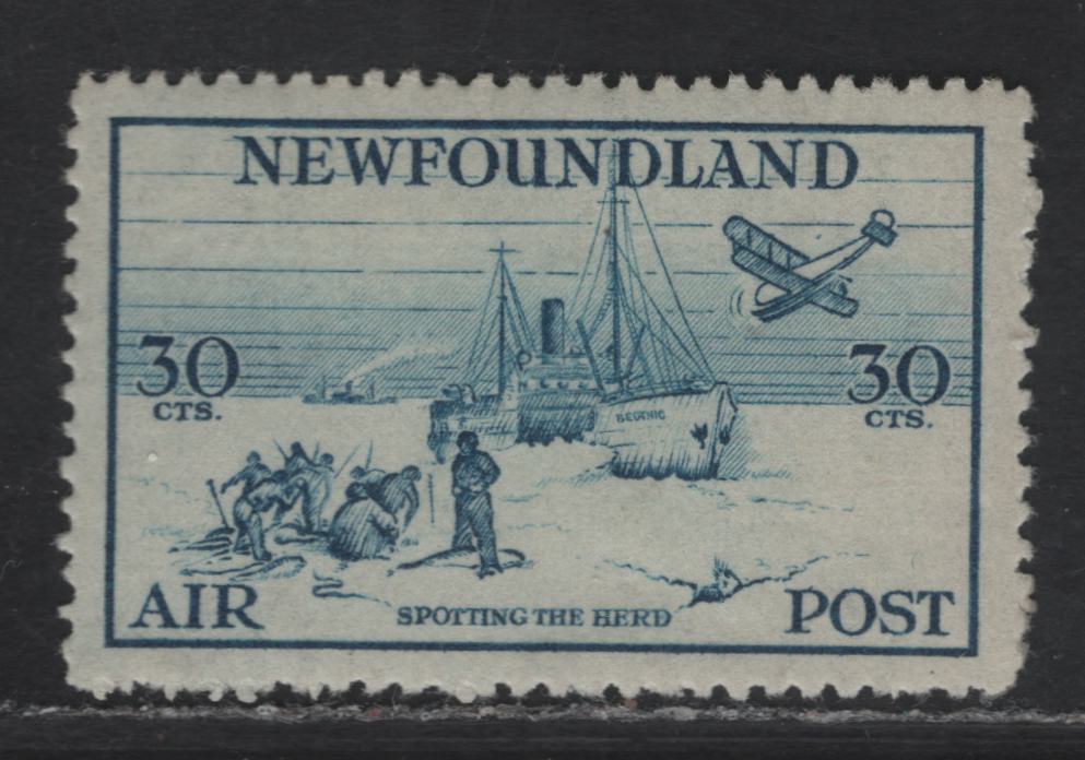 Lot 155 (C) Newfoundland #C15 30c Blue Spotting the Herd, 1933 Airmail Issue, A VFNH Single, NH, But Very Light Gum Disturbance