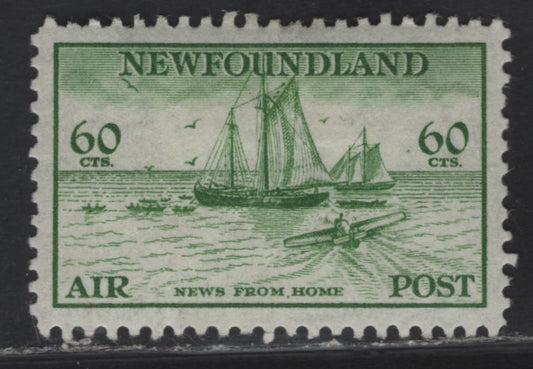 Lot 156 (C) Newfoundland #C16 60c Green News From Home, 1933 Airmail Issue, A VFOG Single