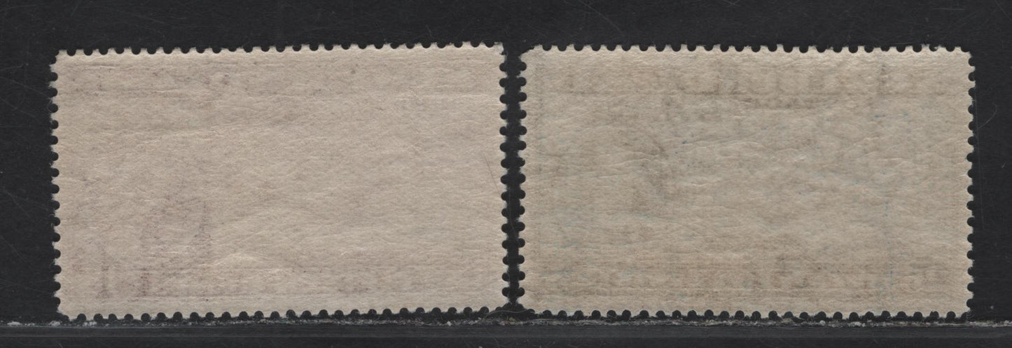 Lot 168 (C) Newfoundland #239, 242 15c - 25c Claret - Slate Harp Seal Pup - Sealing Fleet, 1937 Long Coronation Issue, 2 VFNH Singles, Line Perf 13.8
