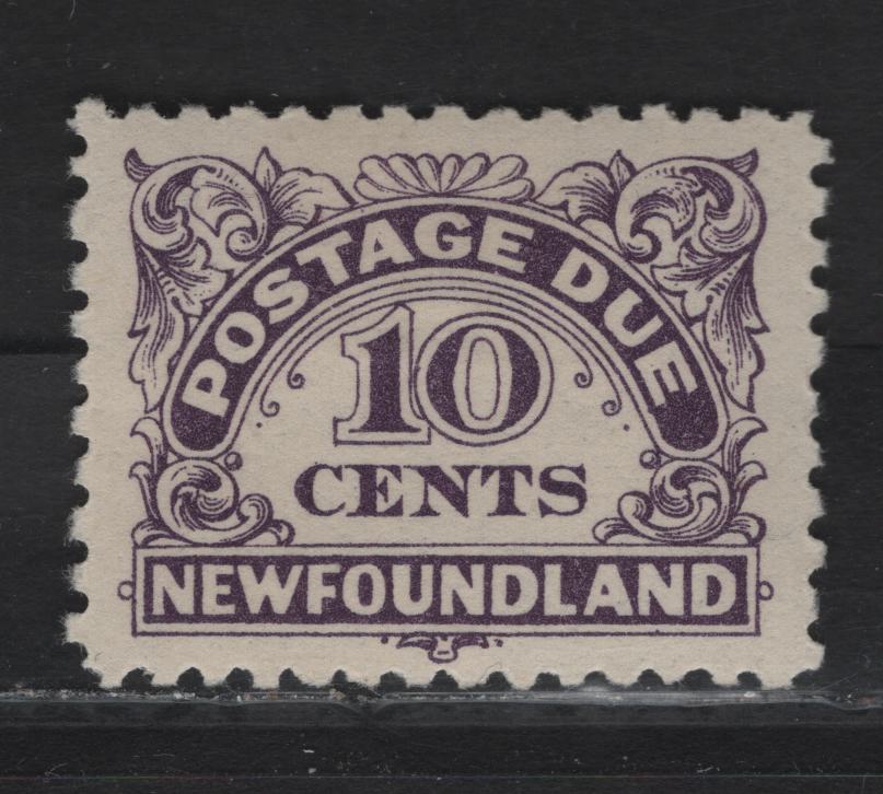Lot 173 (C) Newfoundland #J6-J7, J10-J11, J14 10c Dark Violet Numerals, 1939 Postage Dues, A VFOG Single, Perf 10-10.5