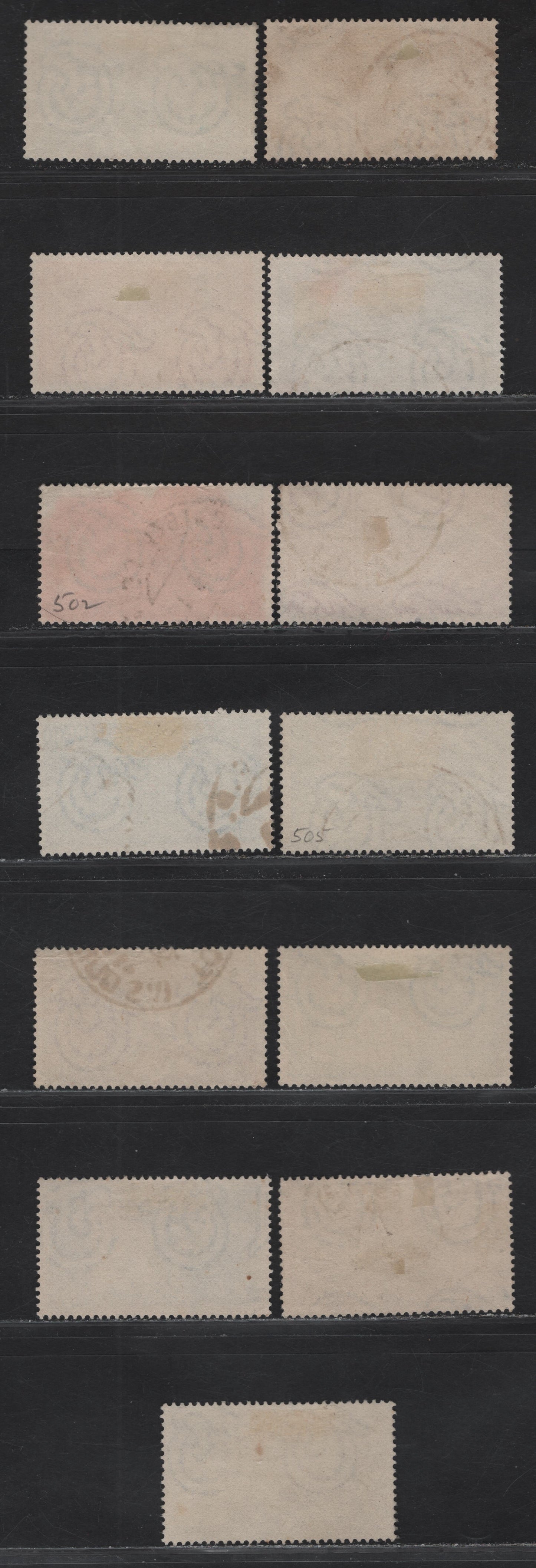 Lot 189 Italy SC#493-505 10l - 50l Rose Violet - Violet Constitutional Govt - Death of Goffredo Mameli, 1948 Proclamation of Constitution - Centenary of Risorgimento Uprisings Issue, 13 Very Fine Used Singles