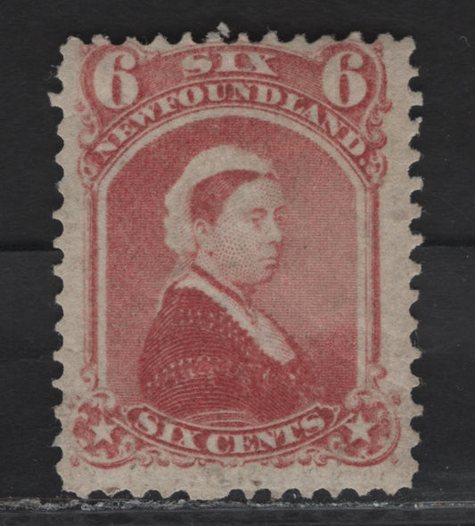 Lot 19 (C) Newfoundland #35 6c Dull Rose Queen Victoria, 1868-1894 2nd Cents Issue, A FOG Single, Paper Cents-DD, Perf 11.9