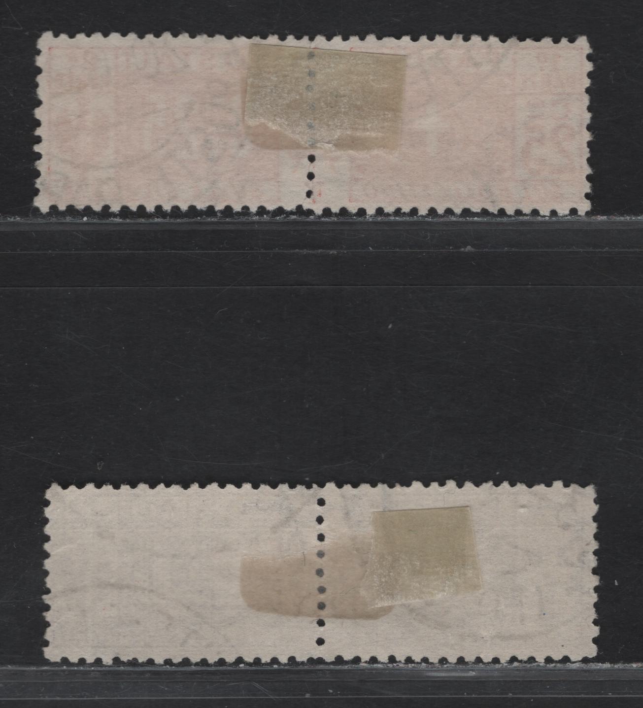 Lot 225 Italy SC#Q10, Q12 25c - 1l Red - Violet Arms, 1914-1922 Parcel Post Issue, 2 Very Fine Used Singles