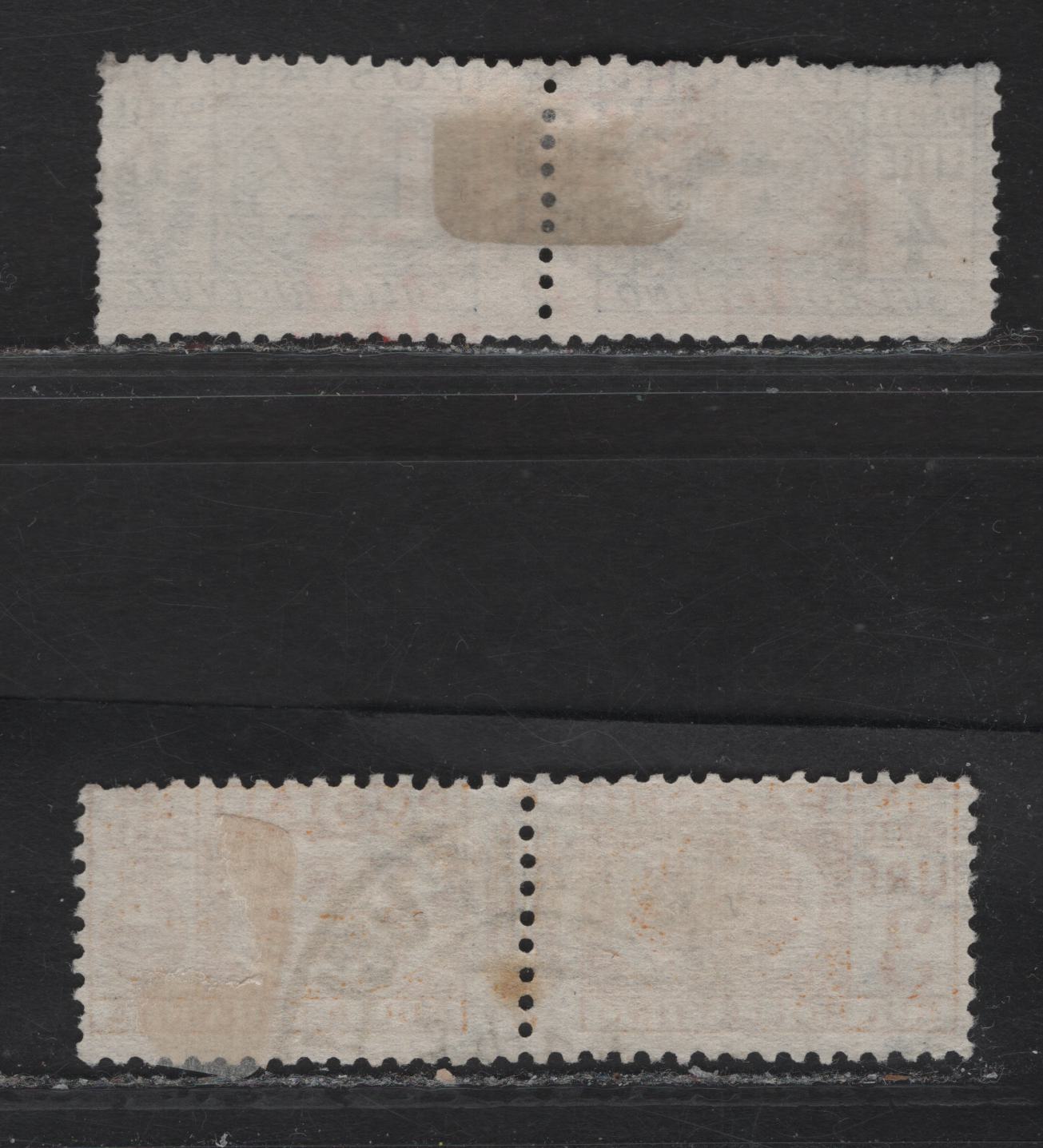 Lot 226 Italy SC#Q15, Q33 4l - 3l Slate - Yellow Bistre Arms, 1914-1939 Parcel Post Issue, 2 Good/Very Good Used Singles, Multiple Short Perfs On 4l, But Still Scarce