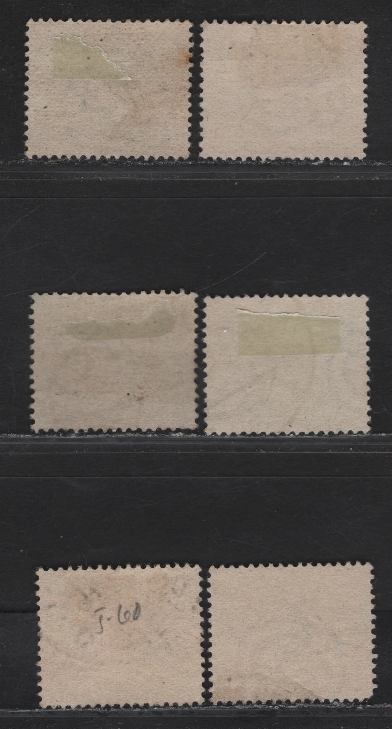Lot 241 Italy SC#J58, J60-J63 50c - 10l Violet - Blue Coat of Arms, 1945-1946 Postage Dues, 6 Fine/Very Fine Used Singles, Two Shades Of 1l Orange