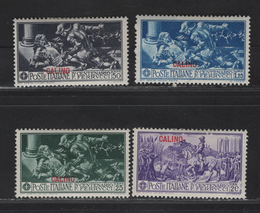 Lot 245 Italy - Aegean Islands - Calino SC#12-15 20c - 1.25l Violet - Deep Blue Ferrucci, 1930 Ferrucci Issue, 4 F/VFOG Singles