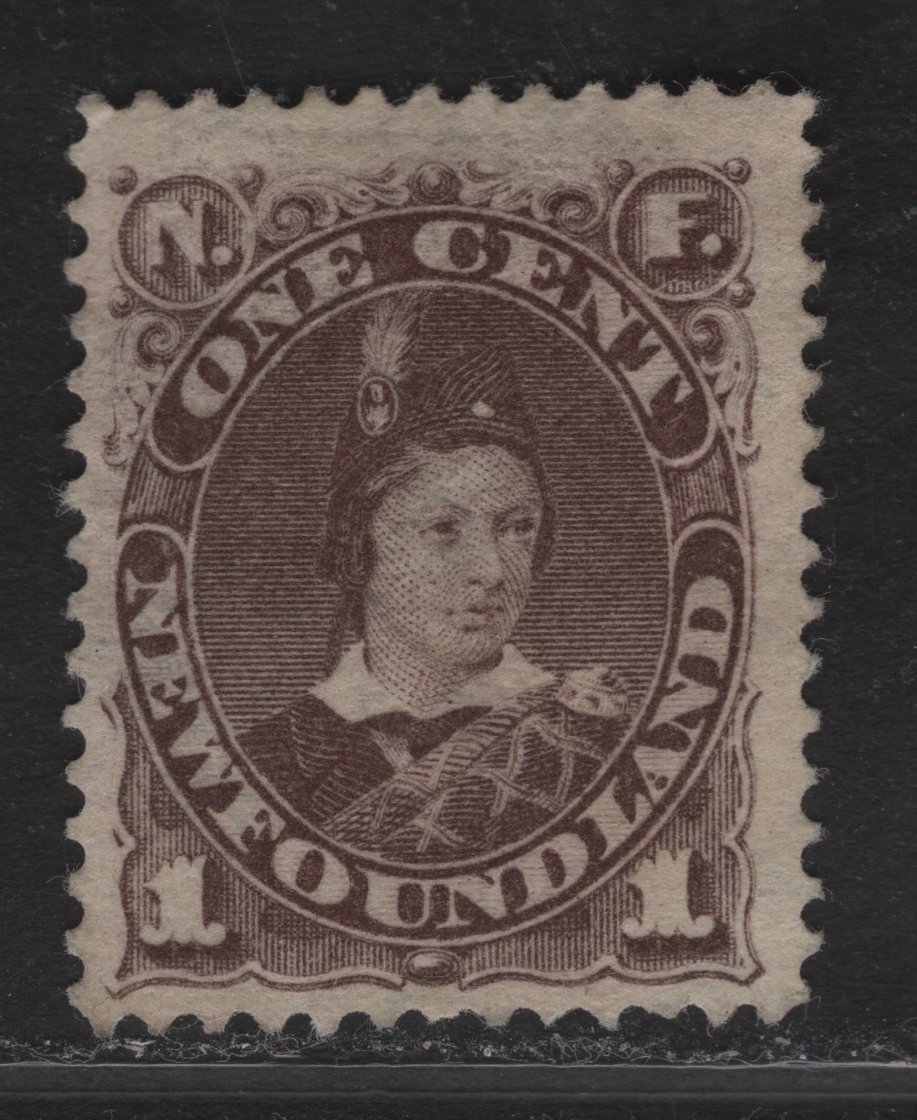 Lot 28A (C) Newfoundland #42 1c Deep Gray Brown Edward, Prince of Wales, 1880-1896 4th Cents Issue, A Fine Unused Single, Paper Cents-JJ, Perf 11.9x12