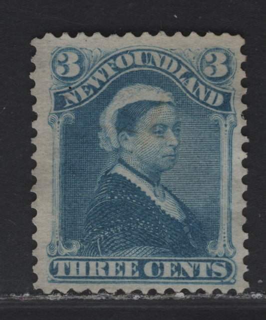 Lot 35 (C) Newfoundland #49a 3c Pale Blue Queen Victoria, 1880-1896 4th Cents Issue, A Fine Unused Single, Paper Cents-HH, Perf 12.2x12