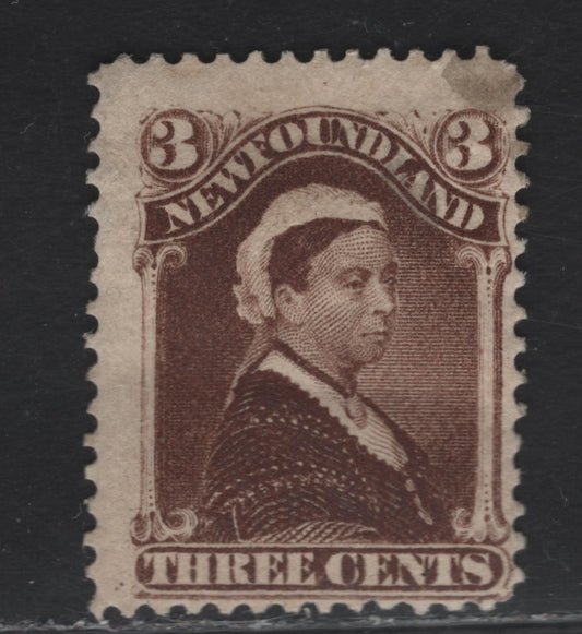 Lot 37 (C) Newfoundland #51 3c Umber Brown Queen Victoria, 1880-1896 4th Cents Issue, A Good Regummed Single, Paper Cents-NN, Perf 12, Regummed To Conseal Two Hinge Thins.