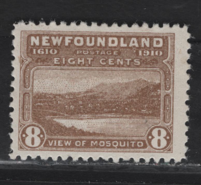 Lot 75 (C) Newfoundland #93 8c Brown View of Mosquito, 1910 John Guy Issue, A FOG Single, Paper WM-A, Perf 11.8x12
