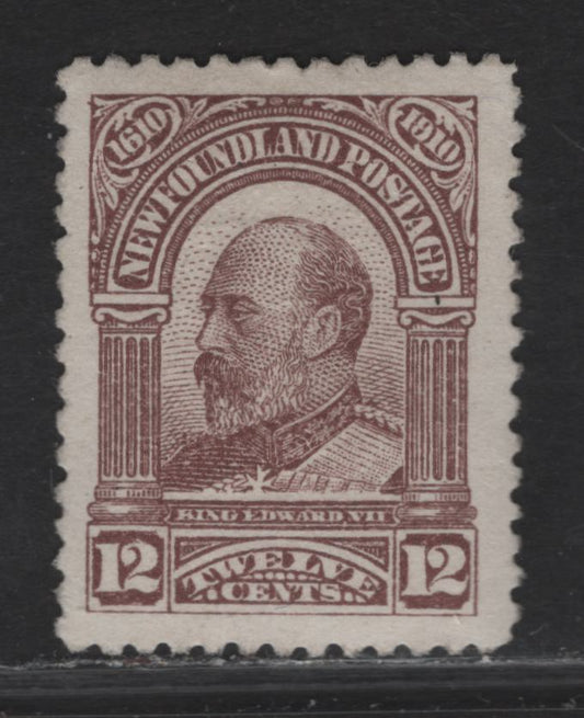 Lot 78 (C) Newfoundland #96 12c Lilac King Edward VII, 1910 John Guy Issue, A VFOG Single, Paper WM-K, Perf 12x11.8