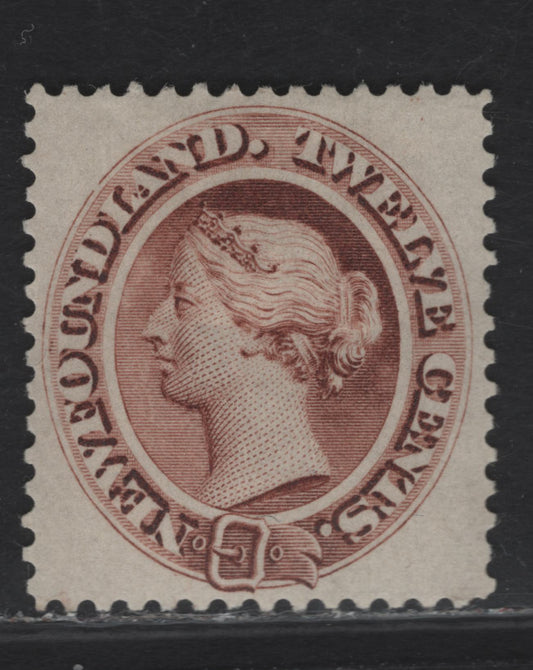 Lot 8 (C) Newfoundland #29 12c Brown Queen Victoria, 1865-1894 Cents Issue, A VFOG Single, Paper Cents-Y, Perf 11.75
