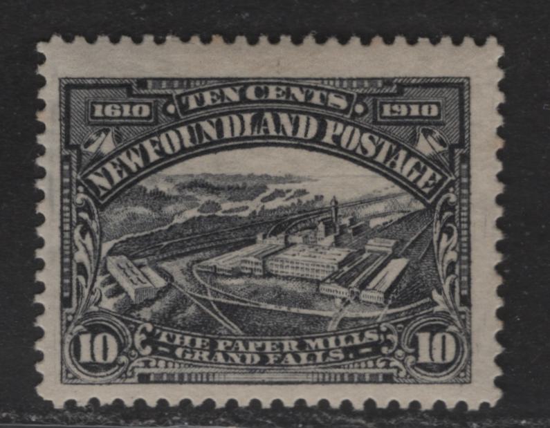 Lot 85 (C) Newfoundland #101 10c Violet Black Paper Mills, 1911 John Guy Engraved Issue, A FOG Single, Paper WM-H, Perf 14.25