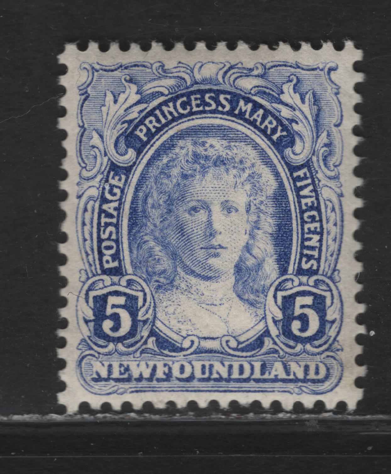 Lot 91 (C) Newfoundland #108 5c Ultramarine Princes Mary, 1911 Royal Family Issue, A VFOG Single, Paper WM-C, Comb Perf 14