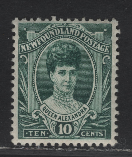 Lot 96 (C) Newfoundland #112 10c Bottle Green Queen Alexandra, 1911 Royal Family Issue, A VFOG Single, Paper WM-B, Perf 13.8 x 14