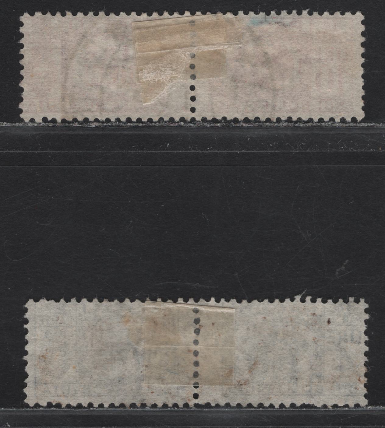 Lot 129 Italy SC#Q58, Q59 4l - 19l Gray - Rose Lilac Arms, 1946 Parcel Post Issue, 2 Fine Used Pairs, Fasces Removed