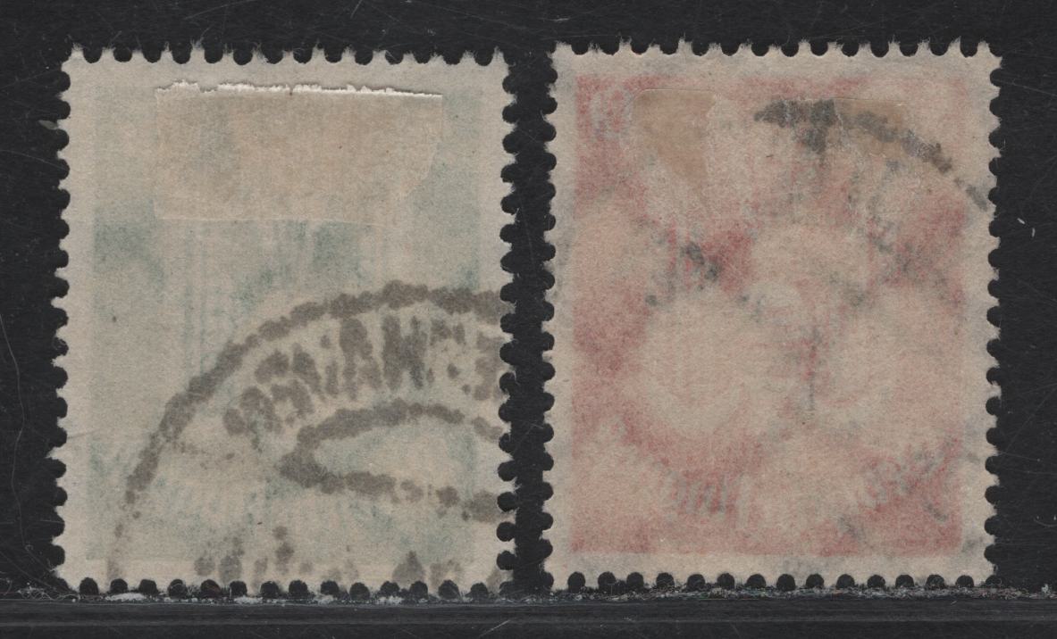 Lot 143 North German Confederation SC#C20, C23 5pf- 50pf Yellow Green - Orange Eagle, 1924 Airmails, 2 Very Fine Used Singles, These Cancels Appear Genuine Based On The Dates, Ink & The 'V' And 'N' At The End Of The Dateline