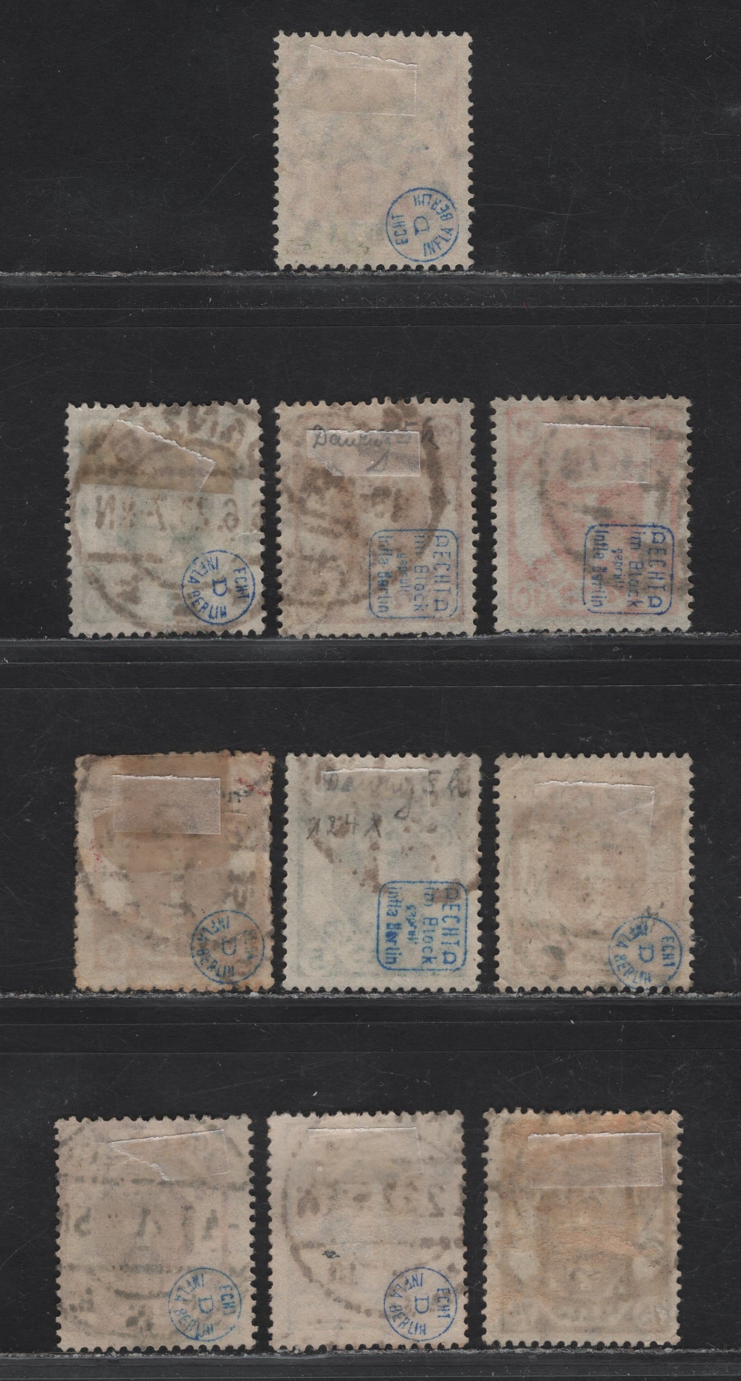 Lot 148 Danzig SC#O10, 64, 71, C1, 90, 74, 104, 102, 100b, 103 10(pf) - 75(pf) Dark Brown - Deep Violet Arms - Overprinted Arms, 1921-1923 Arms & Airmail Issues, 10 Fine/Very Fine Used Singles, Honeycomb & Webbing Wmks, All With BPP Guarantee Handstamps.