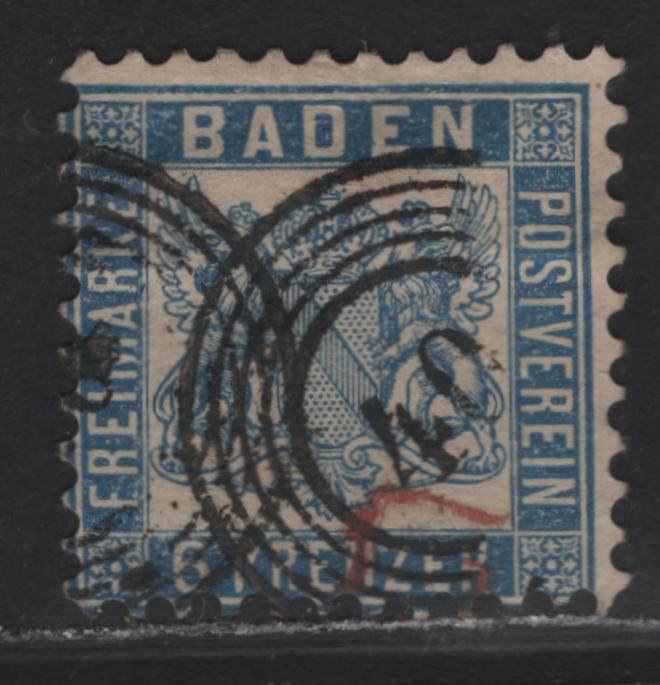 Lot 192 Baden SC#22a 6kr Prussian Blue Arms, 1862-1865 Arms Issue, A Very Good Used Single, With #40 Numeral Cancel For Ernstthal