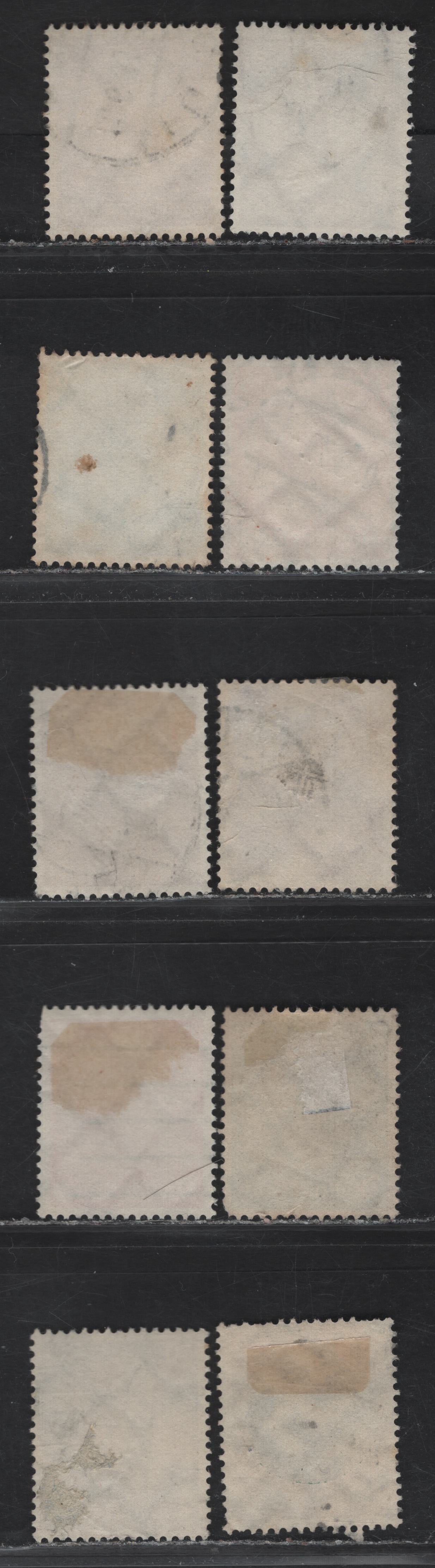 Lot 202 Germany SC#401-409, 428 3pf - 50pf Olive Bistre - Dark Green & Black Pres. Von Hindenburg, 1933-1936 Hindenburg Issue, 10 Fine/Very Fine Used Singles, Network & Swastikas (50pf) Wmks