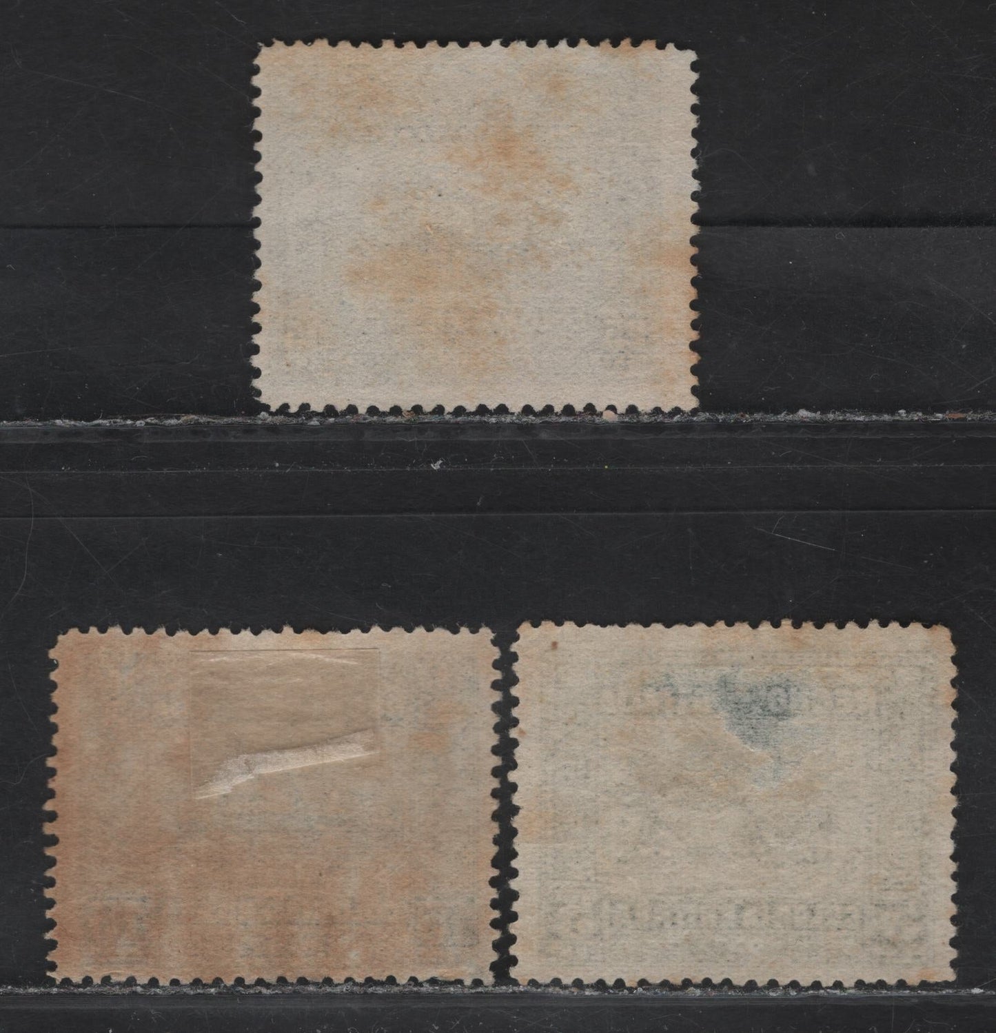 Lot 223 Eritrea SC#48-49, 52 5c - 20c on 15c Green - Slate Government Building, 1910-1916 Govt Building & Farmer Plowing Issues, 3 Fine Used Singles, 5c Has A Thin, So Not Counted, Others Have Some Toning On Back