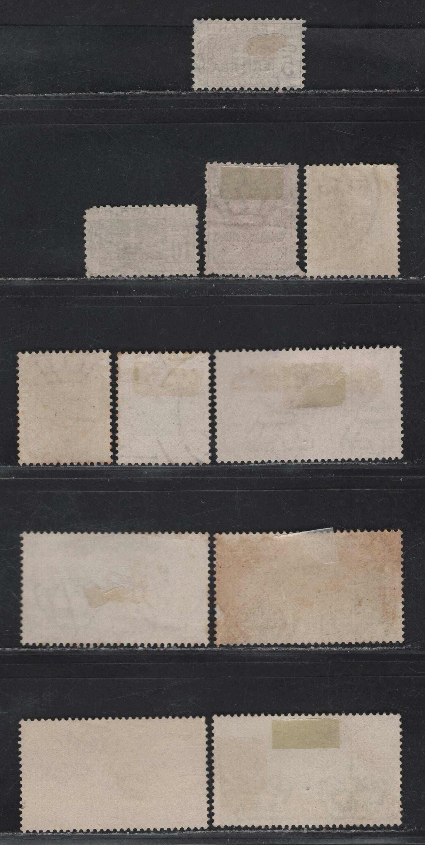 Lot 225 Eritrea SC#20, 154-156, 160, 164-165, C8, C10, Q9-Q10 2c - 10c Orange Brown - Blue Arms - Numeral, 1903-1928 Victor Emmanuel III - Parcel Post Issues, 11 Fine/Very Fine Used Singles