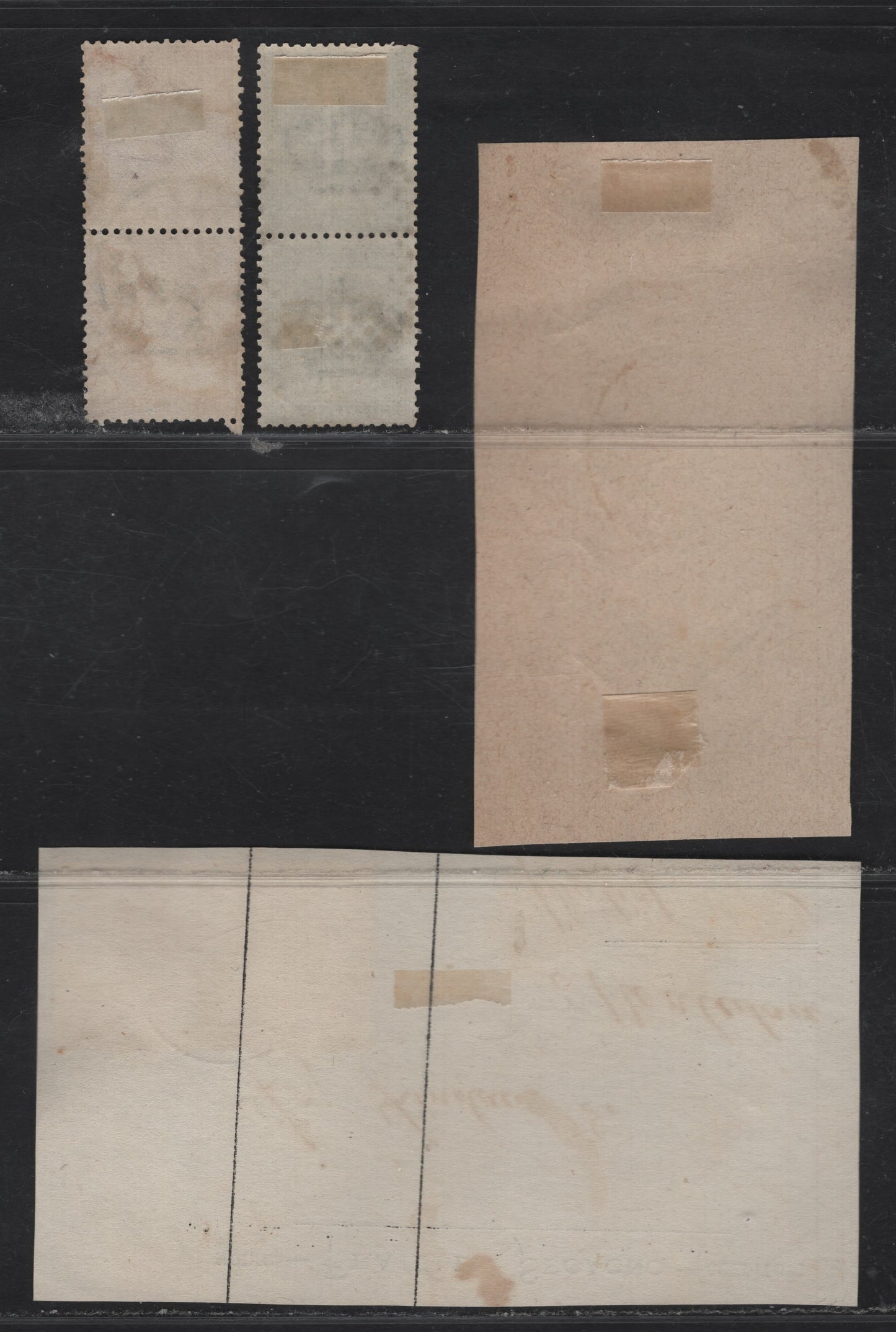 Lot 243 Italy SC#24-25, 46 1c - 10c Pale Gray Green & Gray Green - Claret Numerals - King Humbert I, 1863-1879 Numerals - King Humbert I Issues, 4 Fine/Very Fine Used Pairs, 2 Used On Piece