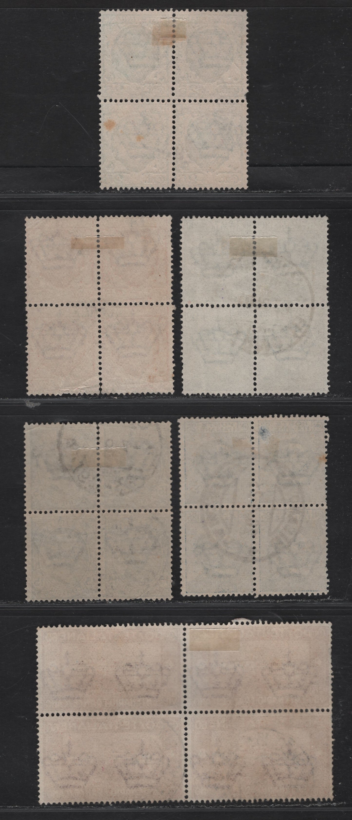 Lot 263 (C) Italy SC#96, 100, 103, 86, 82, 180 15c-75c Green & Pale Green - Red Brown Victor Emmanuel III & Assisi Monastery, 1901-1926 Victor Emmanuel Definitive Issue & Francis Of Assisi Issues, 6 Fine & VF Used Blocks of 4