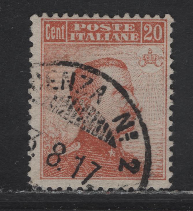 Lot 264 Italy SC#112 20c Brown Orange Victor Emmanuel III, 1909-1917 Victor Emmanuel Definitive Issue , A Fine Used Single Redrawn Design, Unwatermarked