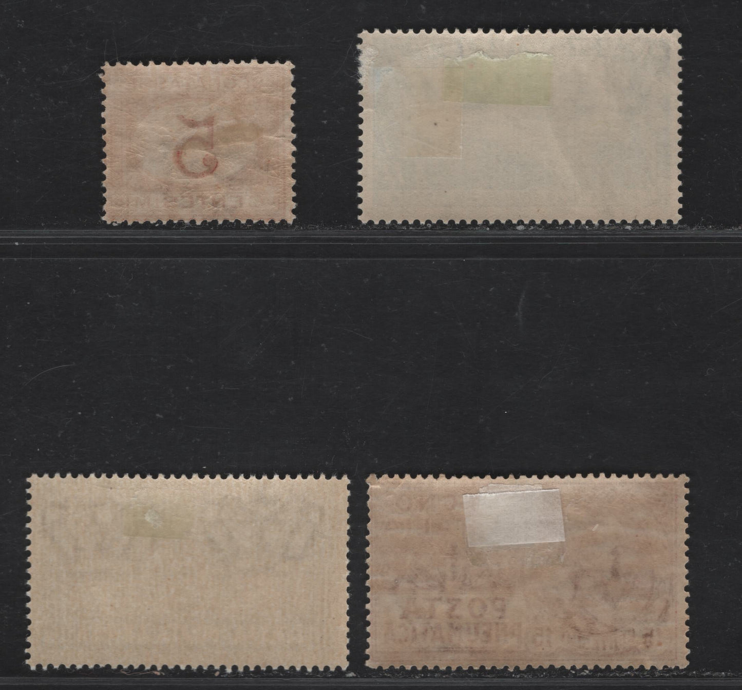 Lot 316 Italy SC#CE3, D3, E13, J5 2l - 5c Gray Black - Bluff & Magenta Airplane & Sunburst - Numeral, 1870-1934 Postage Dues - Airmail Issues, 4 FOG Singles