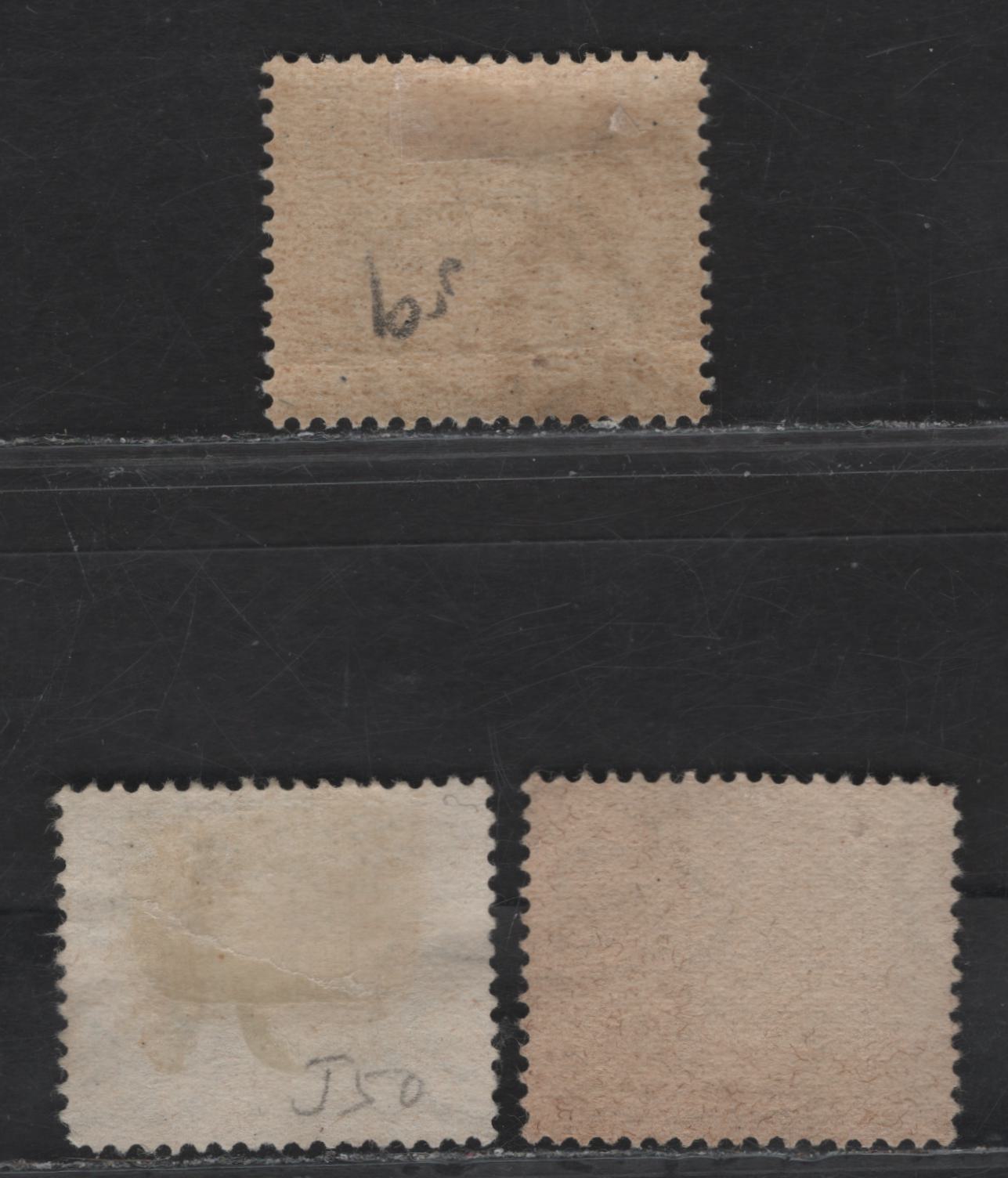 Lot 320 Italy SC#J59, J61 60c - 2l Blue Black - Green Coat of Arms, 1945-1946 Postage Due Issue With Fasces, 3 Fine/Very Fine Used Singles, Winged Wheel Wmk, Includes 2 Shades of 2l, Cancel on 60c Looks Genuine.