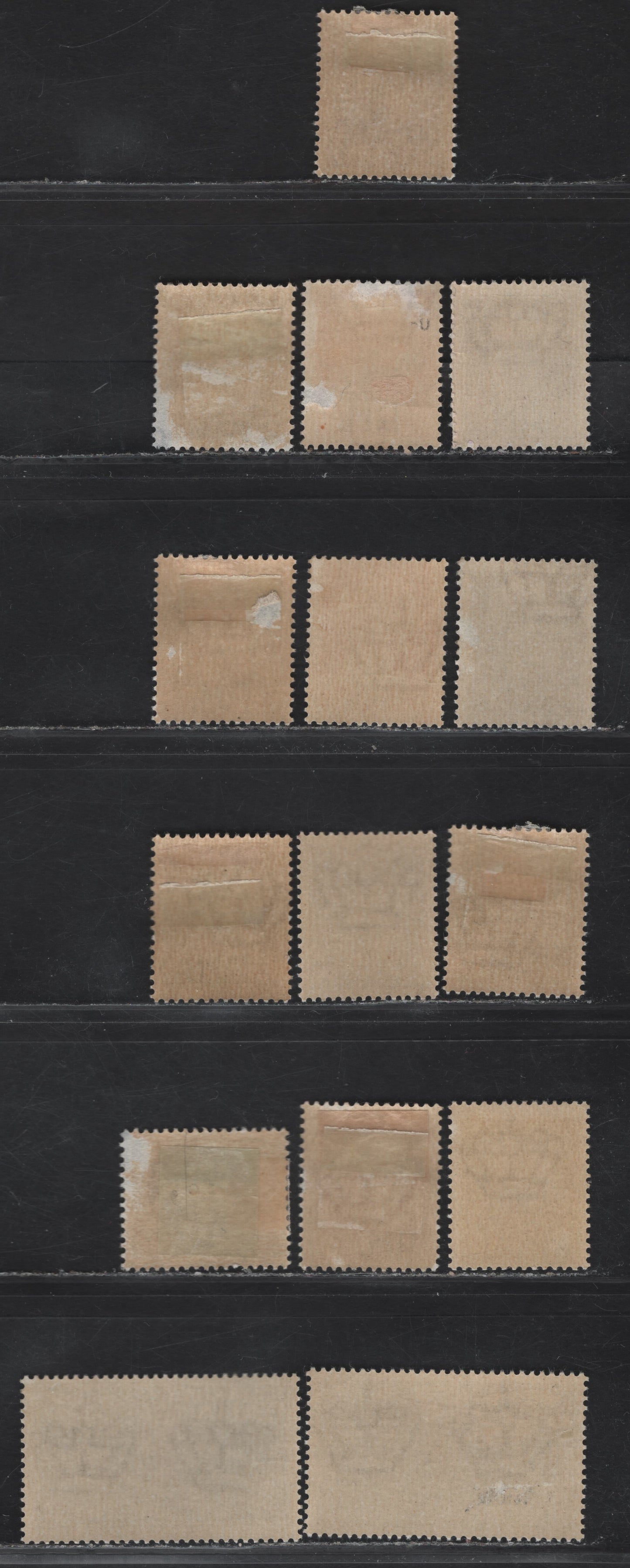 Lot 328 Italy SC#M1-M11, M13, MC1, MC3, ME1 5c - 1.25l Olive Brown - Green PM Overprints, 1943 Overprinted Issue, 15 F/VFOG Singles, Overprinted 1929-1932 Definitive, Airmail & Special Delivery Issues