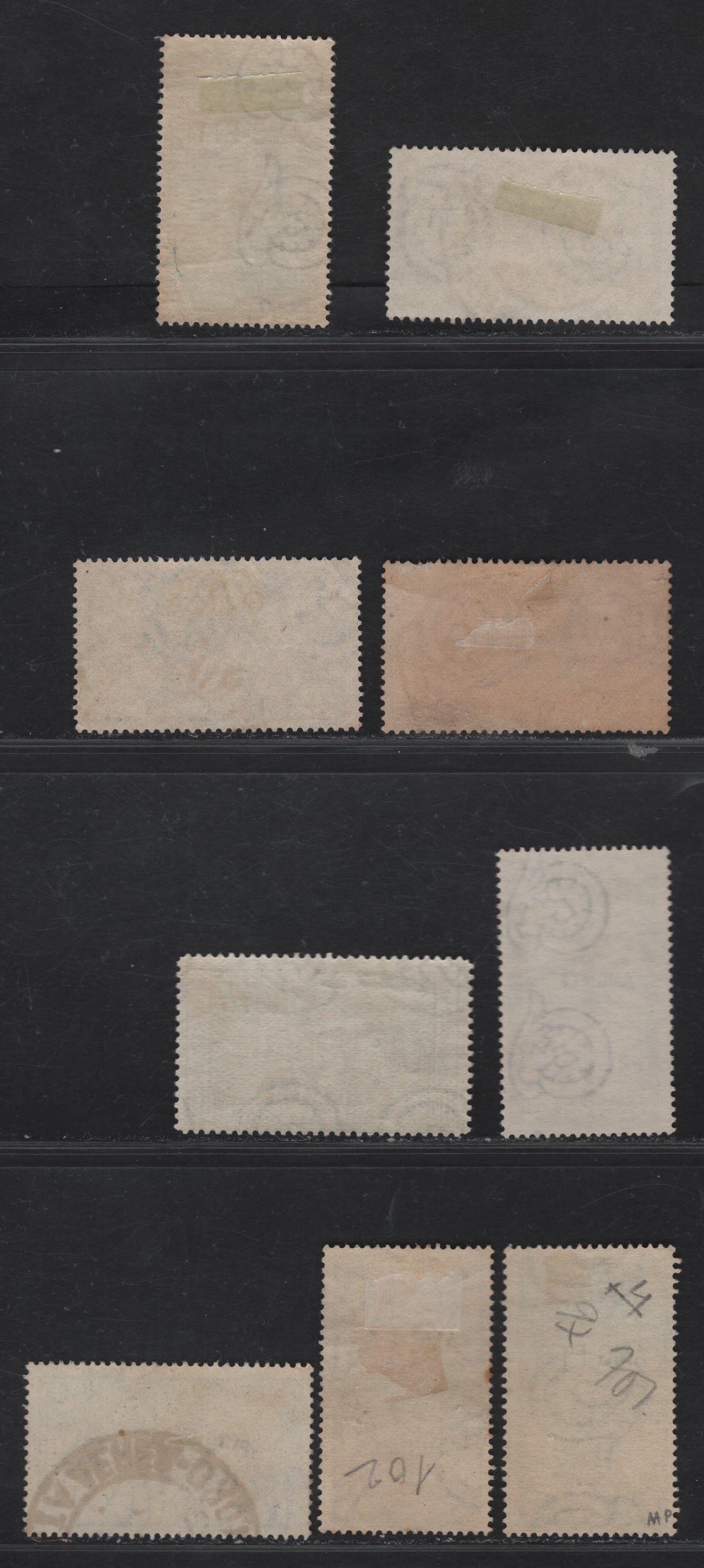 Lot 341 Italy - Trieste SC#67-68, 188, 203, C6, C21, C23, E5, E2 10L-100L Brown & Dark Brown - Blue Green Siena - Eagle, 1947-1954 Reconstruction Definitive Issue - Special Delivery Issue, 9 Fine & VF Used Singles