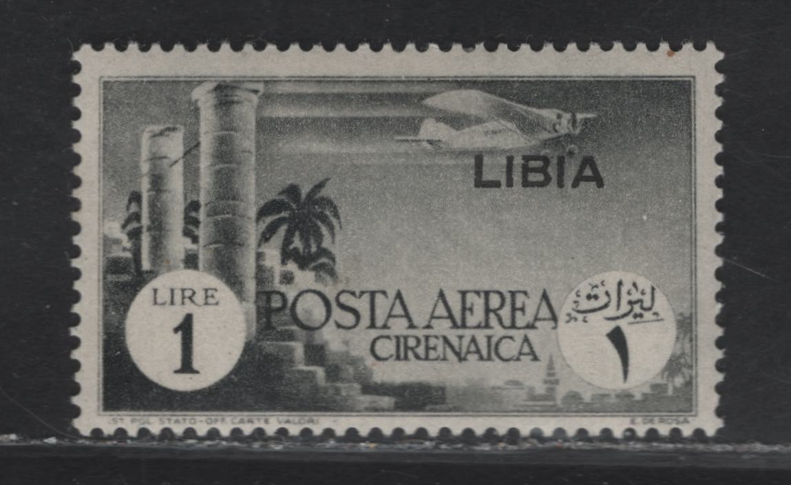 Lot 344 Libya SC#C44 1L Black Flying Aircraft, 1941 Airmail, A VFOG Single